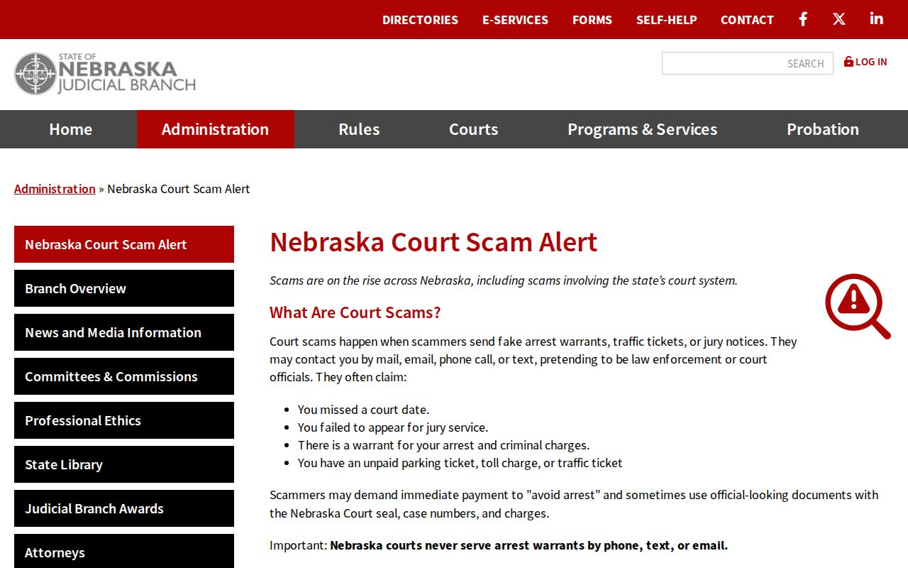 Thomas County warrant records court scam warning source