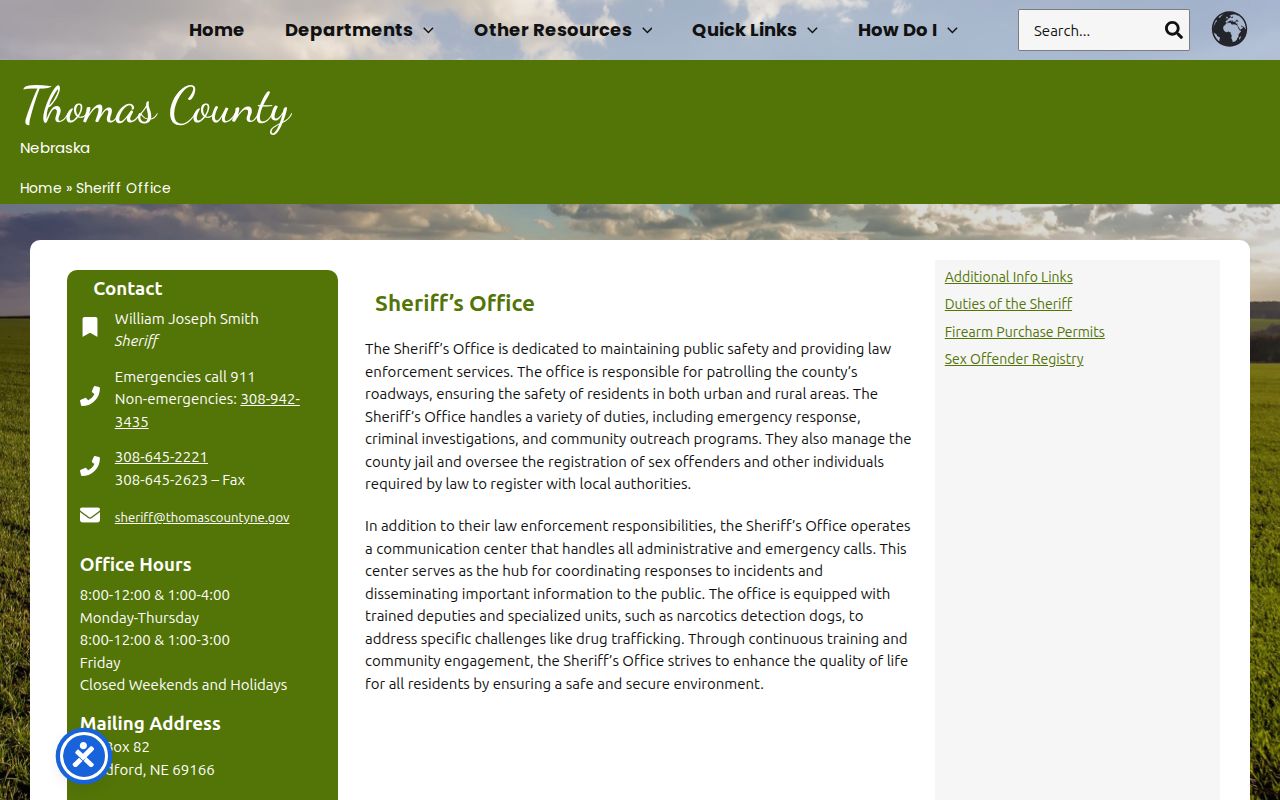 Thomas County warrant records sheriff office source